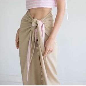 Donni Tootsie Wrap Skirt Sarong Ruffle